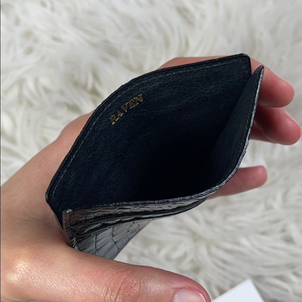 NWT - Black Genuine Alligator Skin Card Holder - Picture 3 of 3